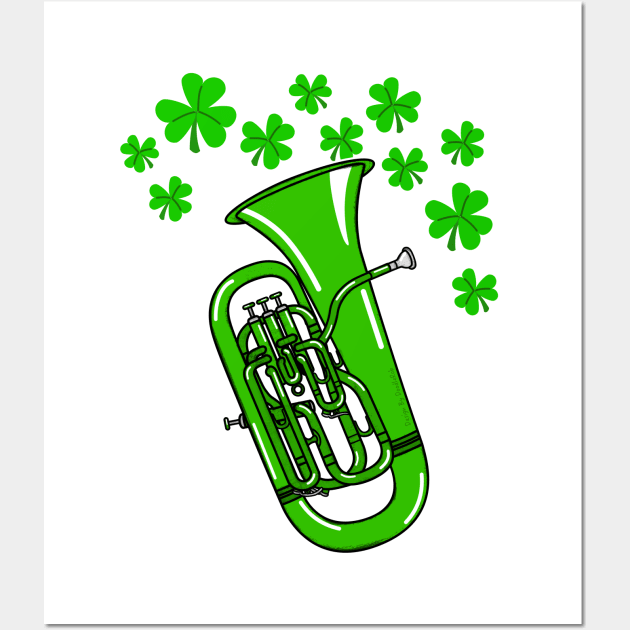 St Patrick's Day Euphonium Teacher Euphoniumist Brass Player Wall Art by doodlerob